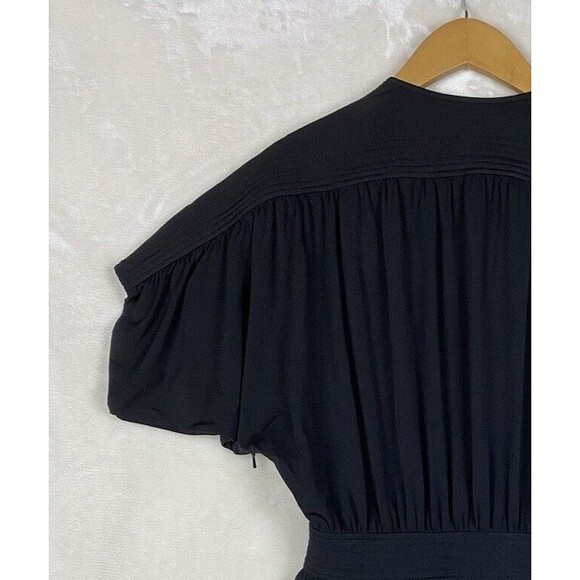 Vintage 90's Morgan McFeeters Dress Womens 6 Black Pleated Jersey Office Career - Picture 9 of 14